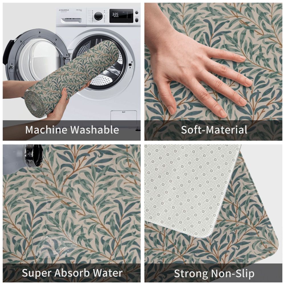 Jasmine Carpet William Morris Inspired Floral Vintage Doormat A Stylish Entryway and Living Room Rug