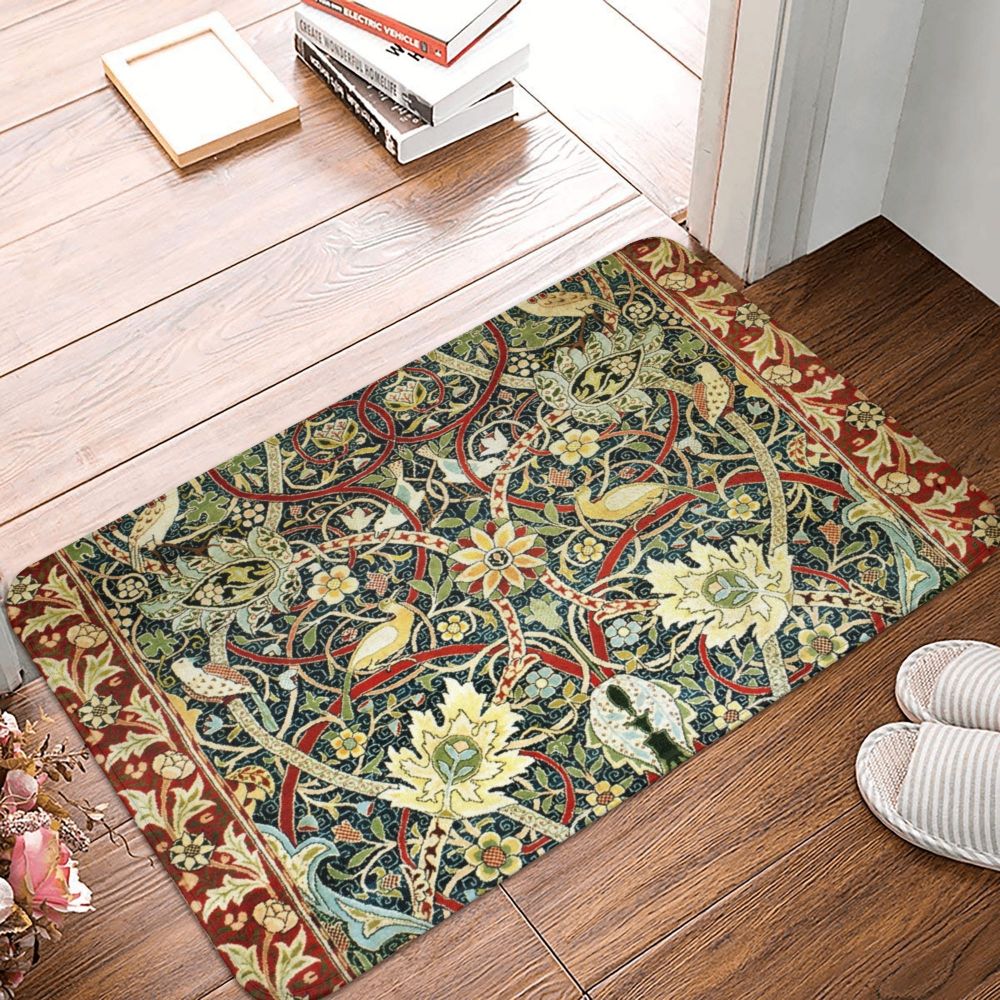 Jasmine Carpet William Morris Inspired Floral Vintage Doormat A Stylish Entryway and Living Room Rug