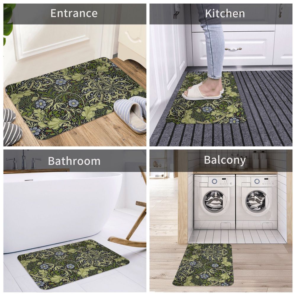 Jasmine Carpet William Morris Inspired Floral Vintage Doormat A Stylish Entryway and Living Room Rug