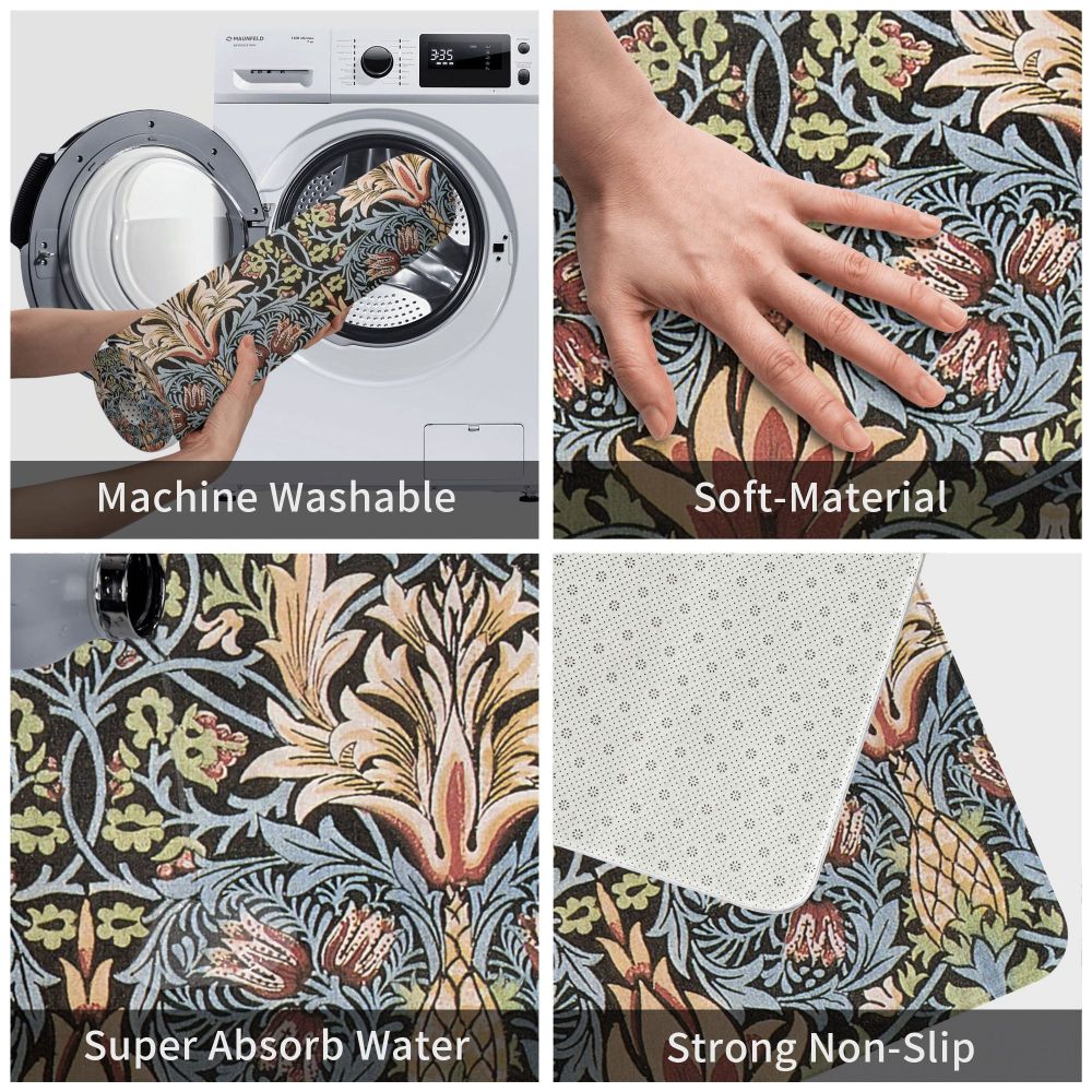 Jasmine Carpet William Morris Inspired Floral Vintage Doormat A Stylish Entryway and Living Room Rug