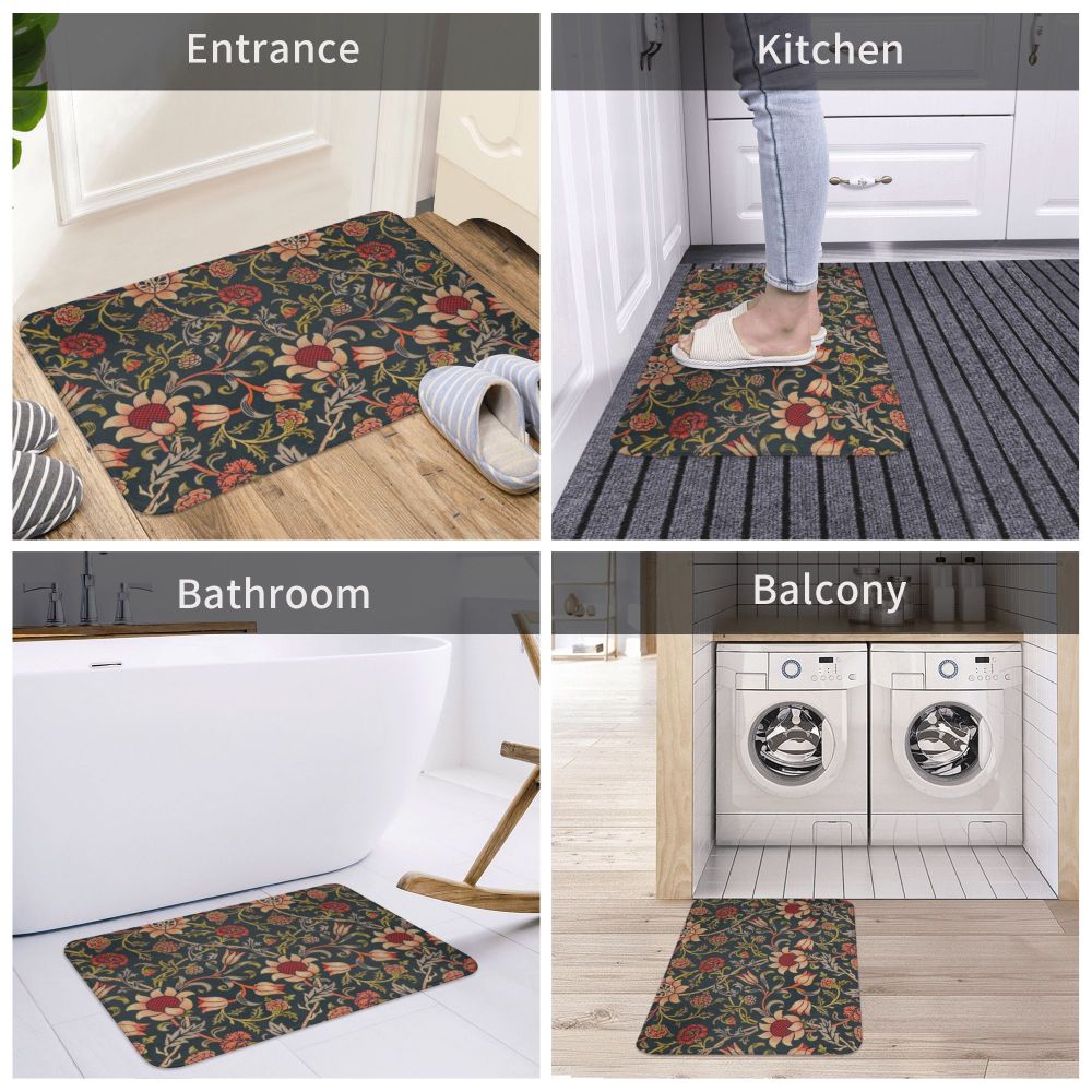 Jasmine Carpet William Morris Inspired Floral Vintage Doormat A Stylish Entryway and Living Room Rug