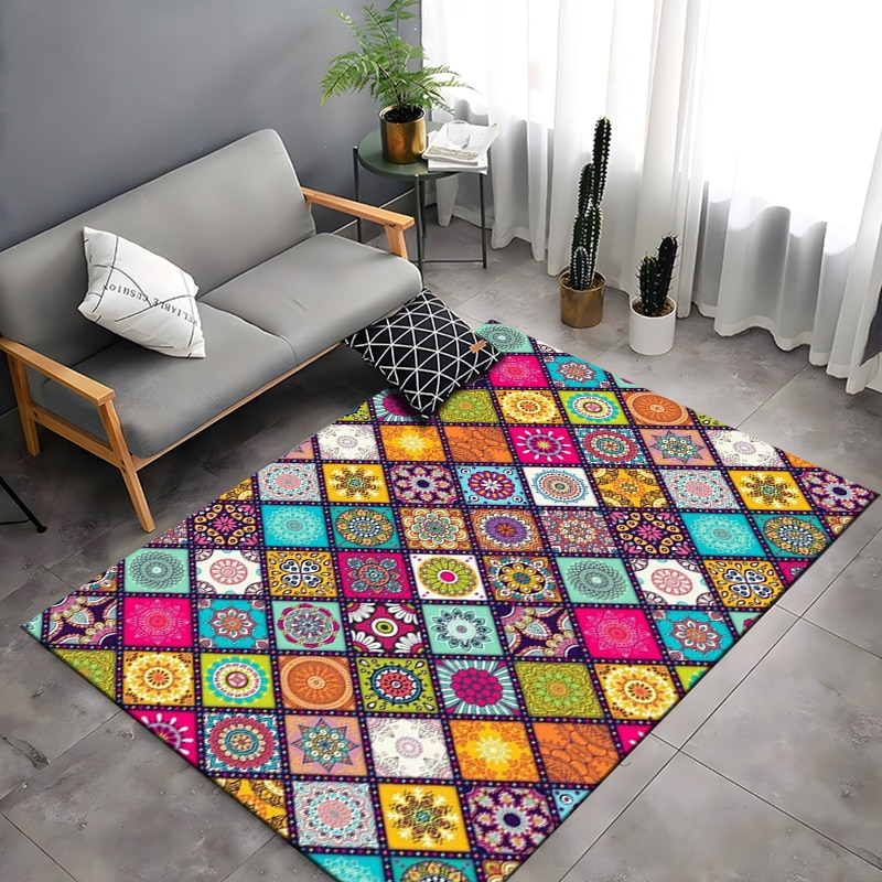 Plaid Carpet Classic Pattern for Large Area Rugs in Home Living Rooms, Children's Bedrooms, Sofas, and More - Ideal for Decoration and Kids' Play