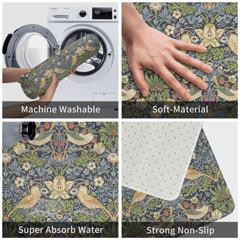 Jasmine Carpet William Morris Inspired Floral Vintage Doormat A Stylish Entryway and Living Room Rug