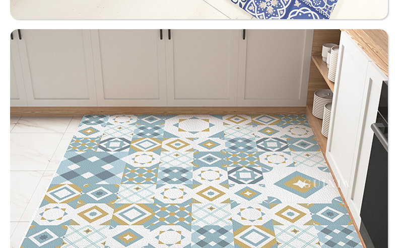 Plaid Carpet Durable Waterproof PVC Floor Mat Large Area Non-Slip Carpet for Kitchen, Luxury Home Decor Rug, Ideal for Entrances and Cocina Tapete