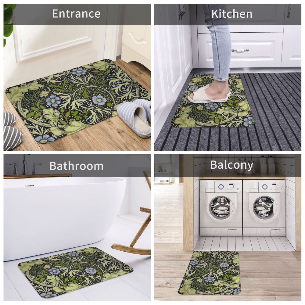 Jasmine Carpet William Morris Inspired Floral Vintage Doormat A Stylish Entryway and Living Room Rug