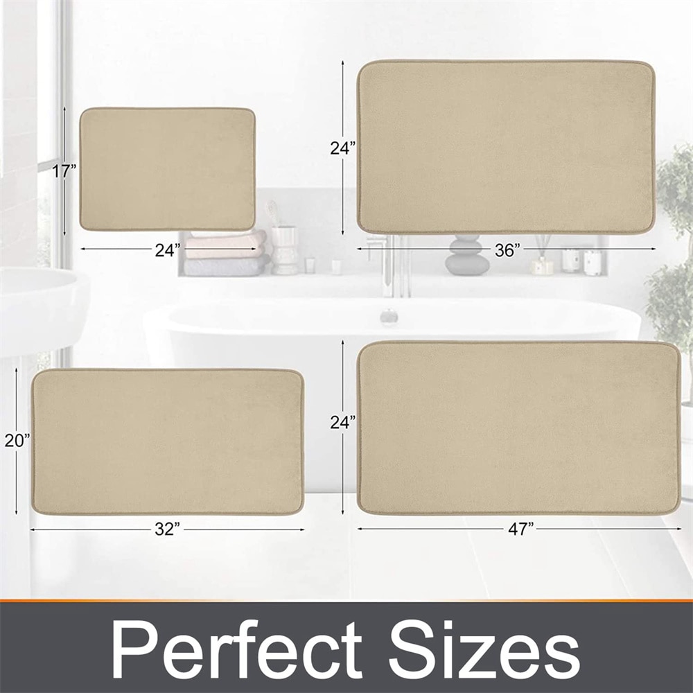 Slate Bath Mat Non-Slip, Memory Foam Comfort, Super Absorbent, and Quick-Dry Rug for Your Shower and Bathroom
