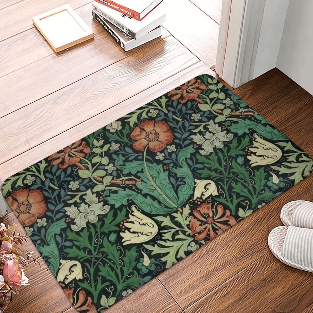 Jasmine Carpet William Morris Inspired Floral Vintage Doormat A Stylish Entryway and Living Room Rug