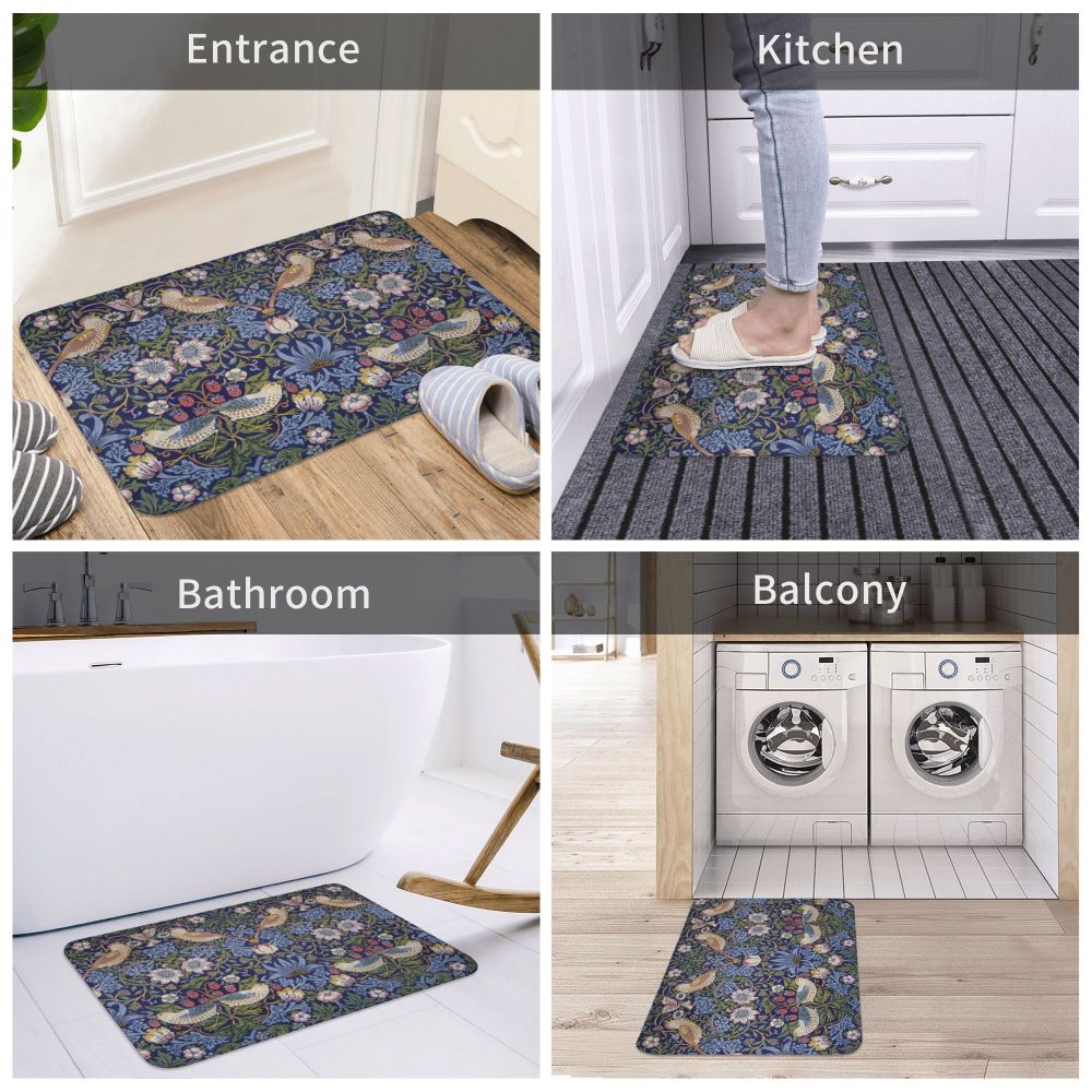 Jasmine Carpet William Morris Inspired Floral Vintage Doormat A Stylish Entryway and Living Room Rug
