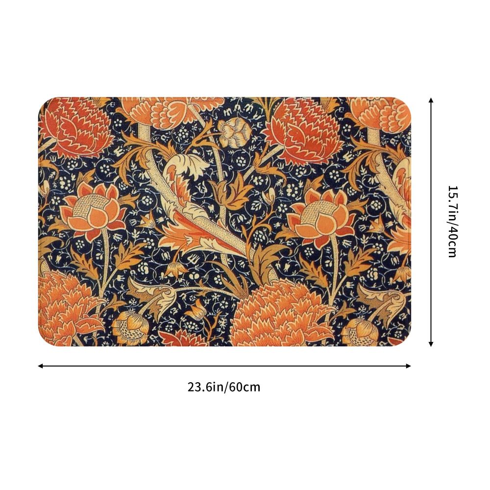 Jasmine Carpet William Morris Inspired Floral Vintage Doormat A Stylish Entryway and Living Room Rug
