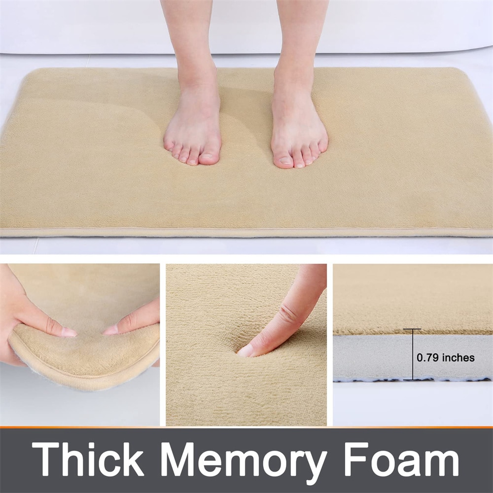 Slate Bath Mat Non-Slip, Memory Foam Comfort, Super Absorbent, and Quick-Dry Rug for Your Shower and Bathroom