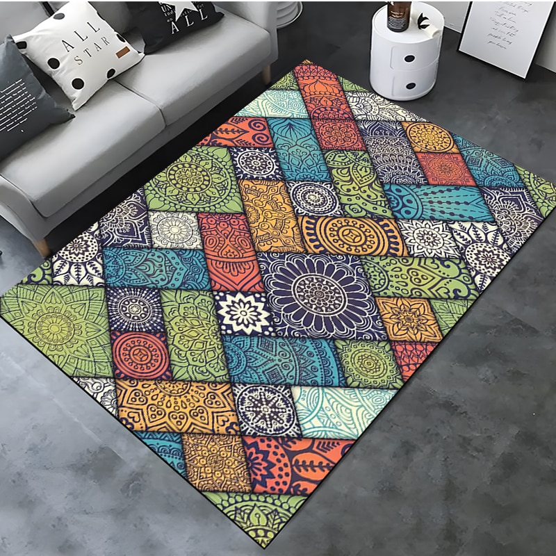 Plaid Carpet Classic Pattern for Large Area Rugs in Home Living Rooms, Children's Bedrooms, Sofas, and More - Ideal for Decoration and Kids' Play