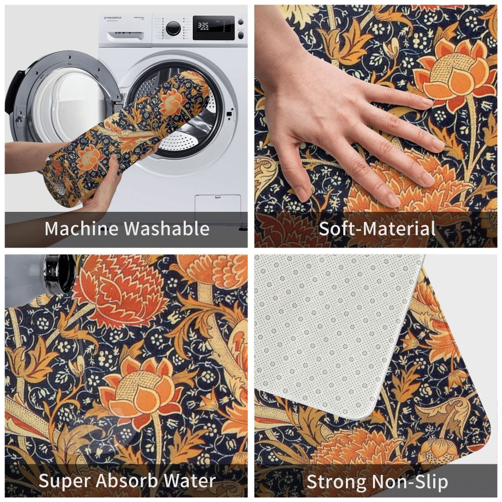 Jasmine Carpet William Morris Inspired Floral Vintage Doormat A Stylish Entryway and Living Room Rug