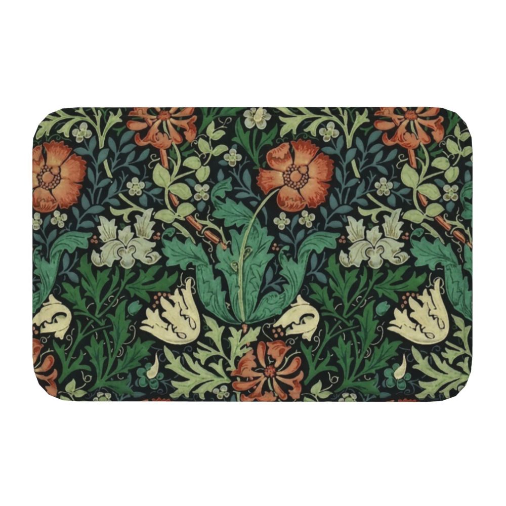 Jasmine Carpet William Morris Inspired Floral Vintage Doormat A Stylish Entryway and Living Room Rug