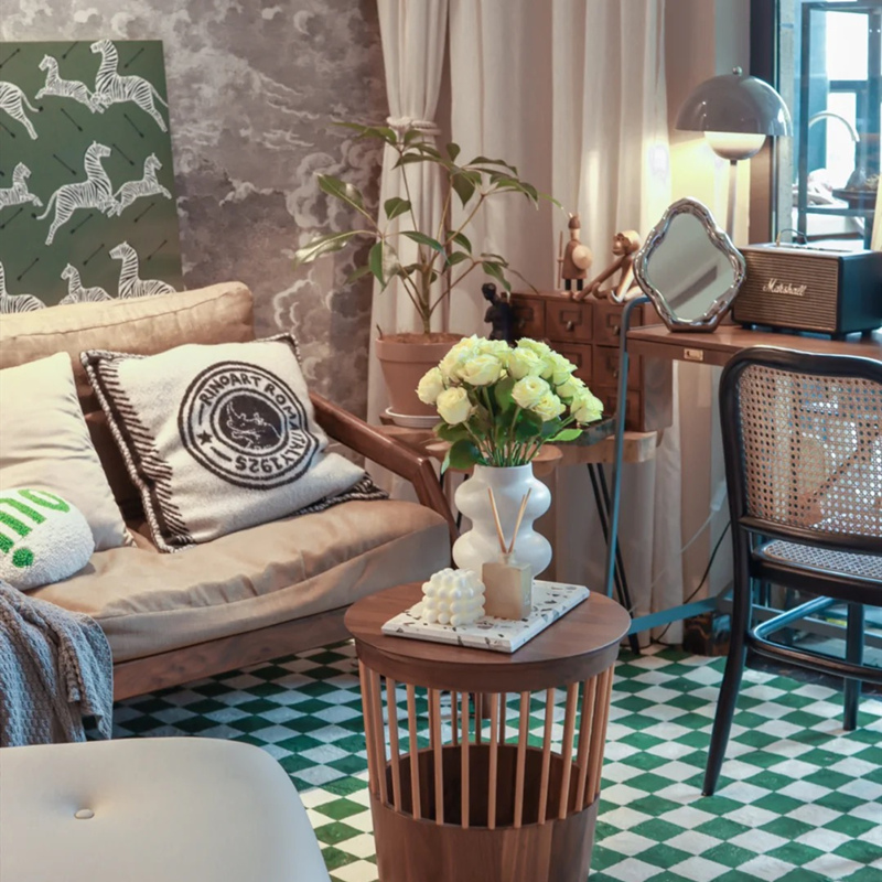 Plaid Carpet Nordic Black and White Checkerboard Carpets Simple yet Stylish Rug for Living Rooms, Bedrooms, Balconies, and Cloakrooms