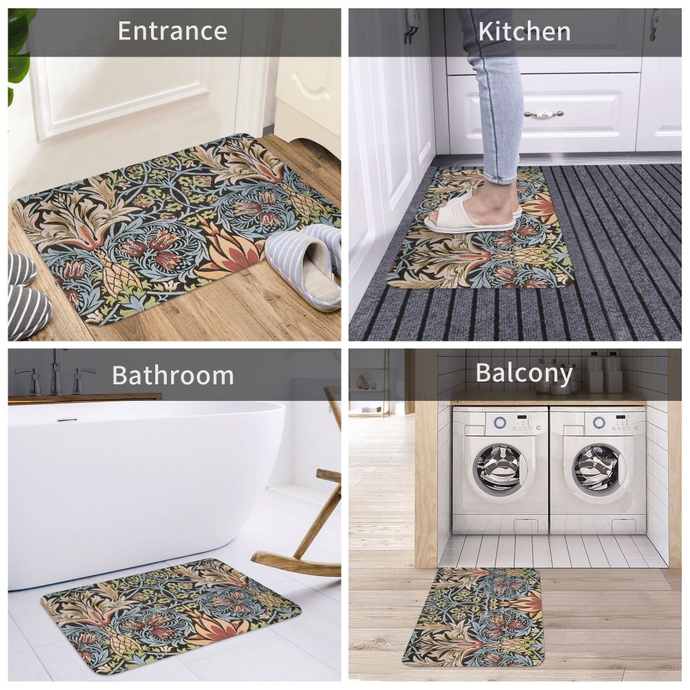 Jasmine Carpet William Morris Inspired Floral Vintage Doormat A Stylish Entryway and Living Room Rug