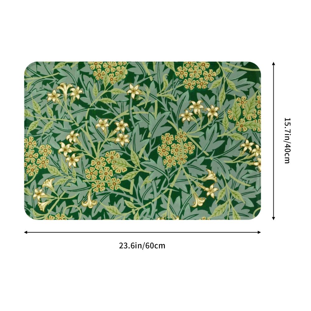 Jasmine Carpet William Morris Inspired Floral Vintage Doormat A Stylish Entryway and Living Room Rug