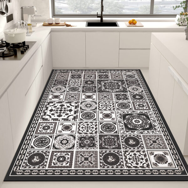 Plaid Carpet Durable Waterproof PVC Floor Mat Large Area Non-Slip Carpet for Kitchen, Luxury Home Decor Rug, Ideal for Entrances and Cocina Tapete